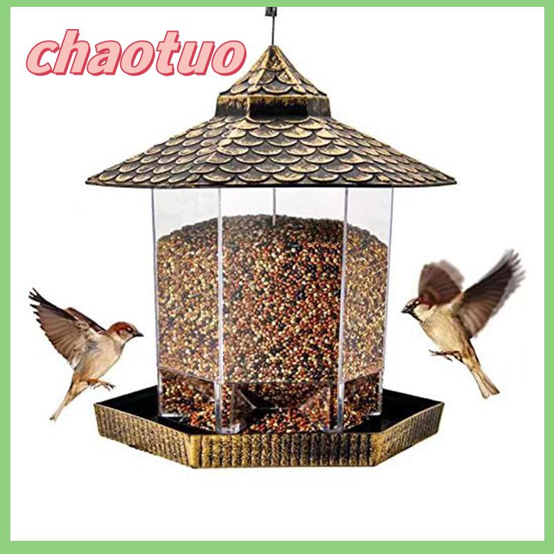 chaotuo Không thấm nước vườn gazebo treo Hoang Dã Bird Feeder container ngoài trời với treo dây thừng Pet chim ăn nhà loại Bird Feeder - 6