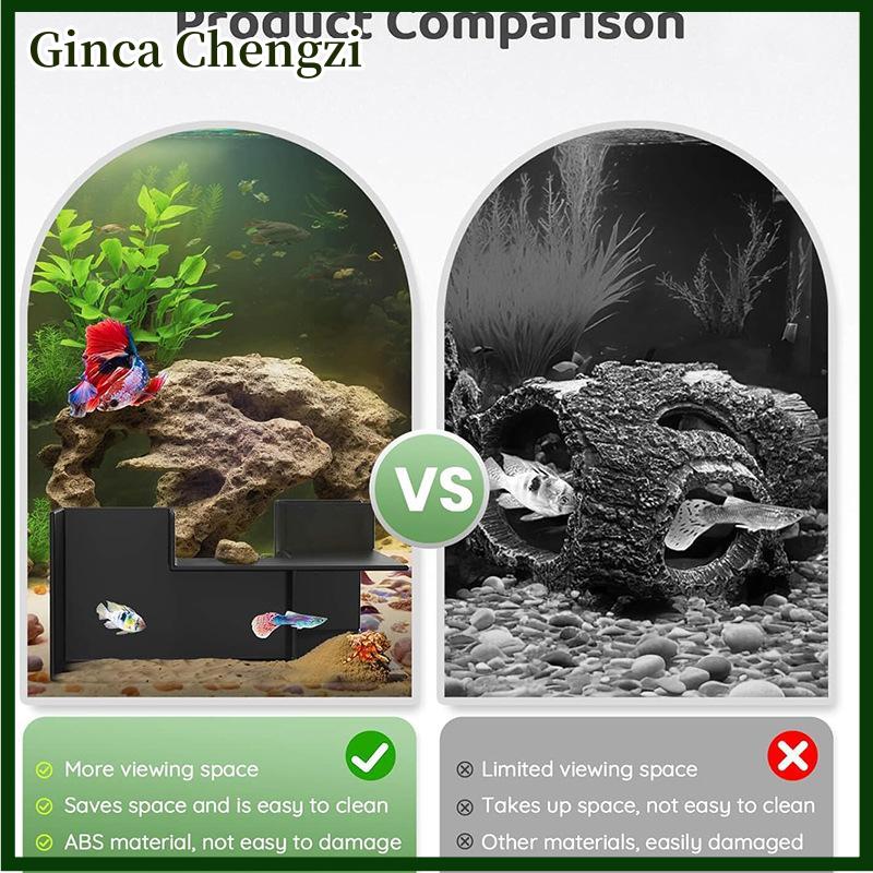 Ginca ABS Aquarium Cave góc đường hầm mở rộng Non-trượt dưới bước Aquarium Tunnel thủy sản trang trí phụ kiện