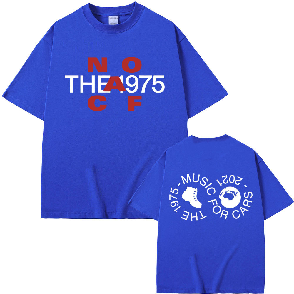 2025 Năm Mới Cotton Cổ Tròn Tay Ngắn T Áo Thun British Band The 1975 Music for Cars Graphic T-shirt Male Vi Thời Trang Hàn Quốc Giản Dị Lễ Hội Mùa Xuân Giá