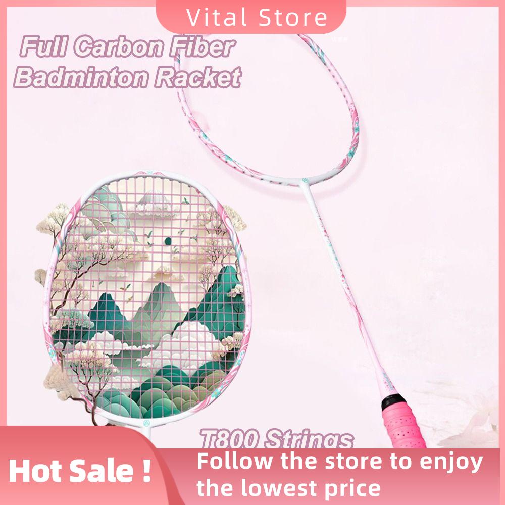 VITAL STORE Cherry Vợt cầu lông Sợi carbon hoàn toàn 4U 22LBS G5. Vợt tấn công Chuyên nghiệp Tay cầ