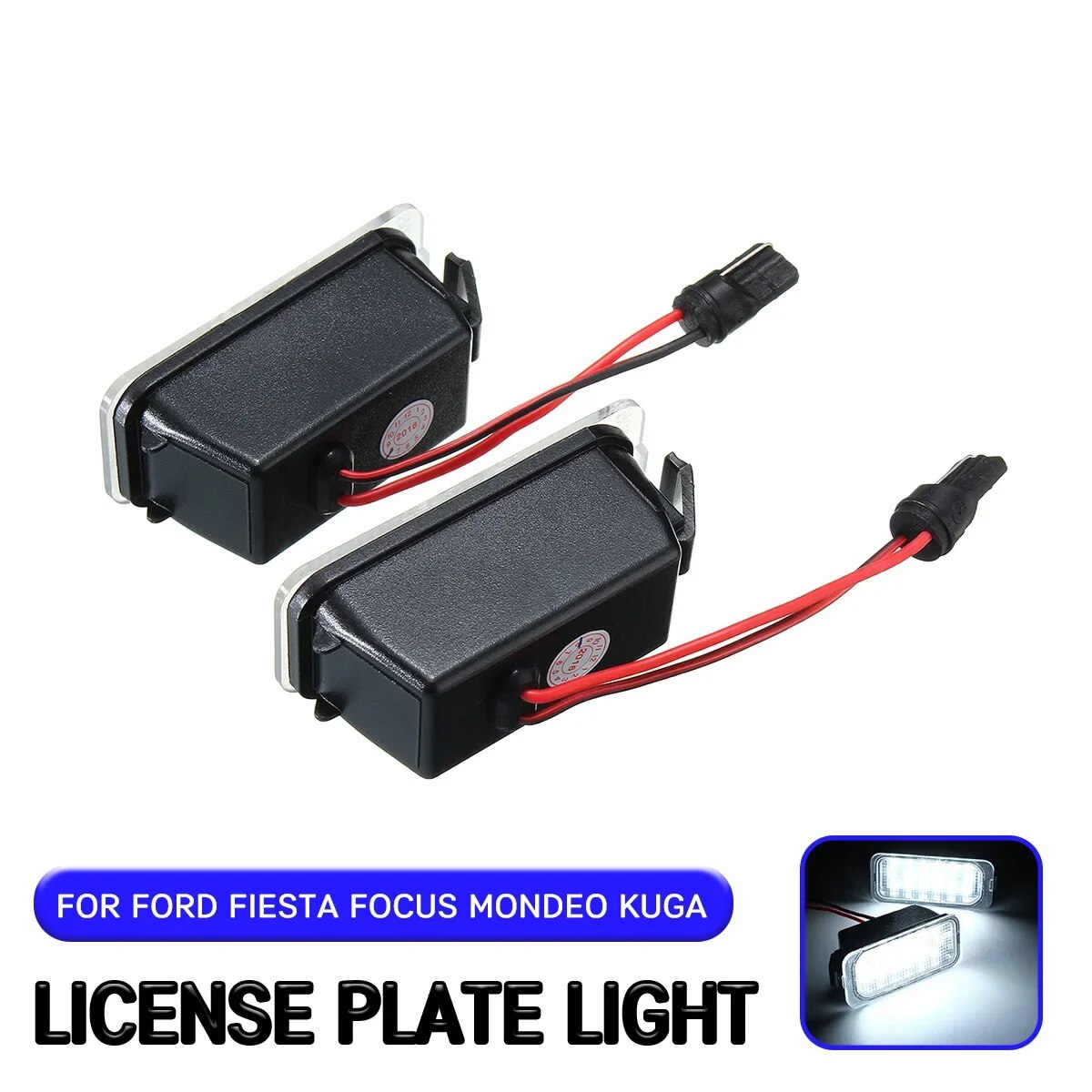2pc dẫn biển số xe đèn chiếu sáng cho ford focus mk ii fiesta mk vii mondeo mk iv kuga s-max 2008-2019