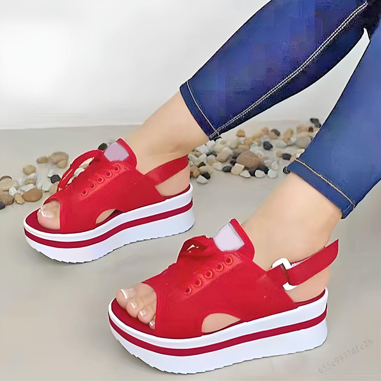 Nathanielblairpkxi Phụ Nữ Nền Tảng khối cao Giày cao gót Với đệm gan bàn chân Xăng đan đế bệt Quà Tặng Cho Giáng Sinh Sinh Nhật Năm Mới NB-MY