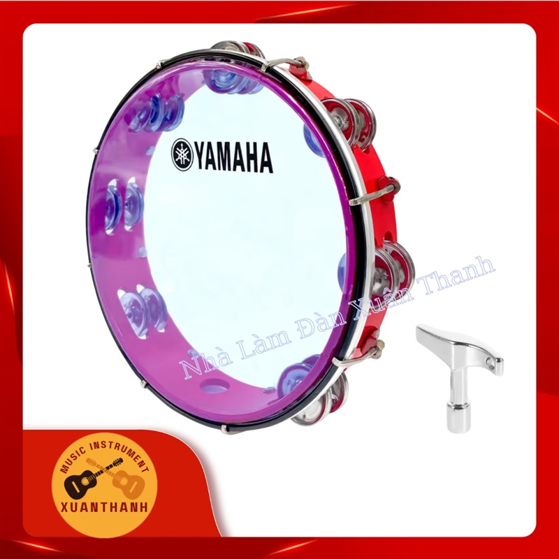 Trống TAMBOURINE (BO) YAMAHA Khung Màu - Mặt Xanh Trong MT6-1025 Đủ màu