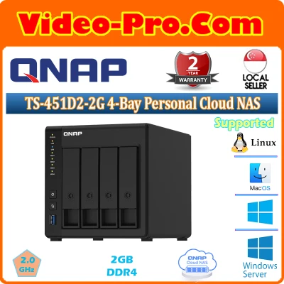QNAP TS-451D2-2G 4-Bay Personal Cloud 2GB NAS Diskless System