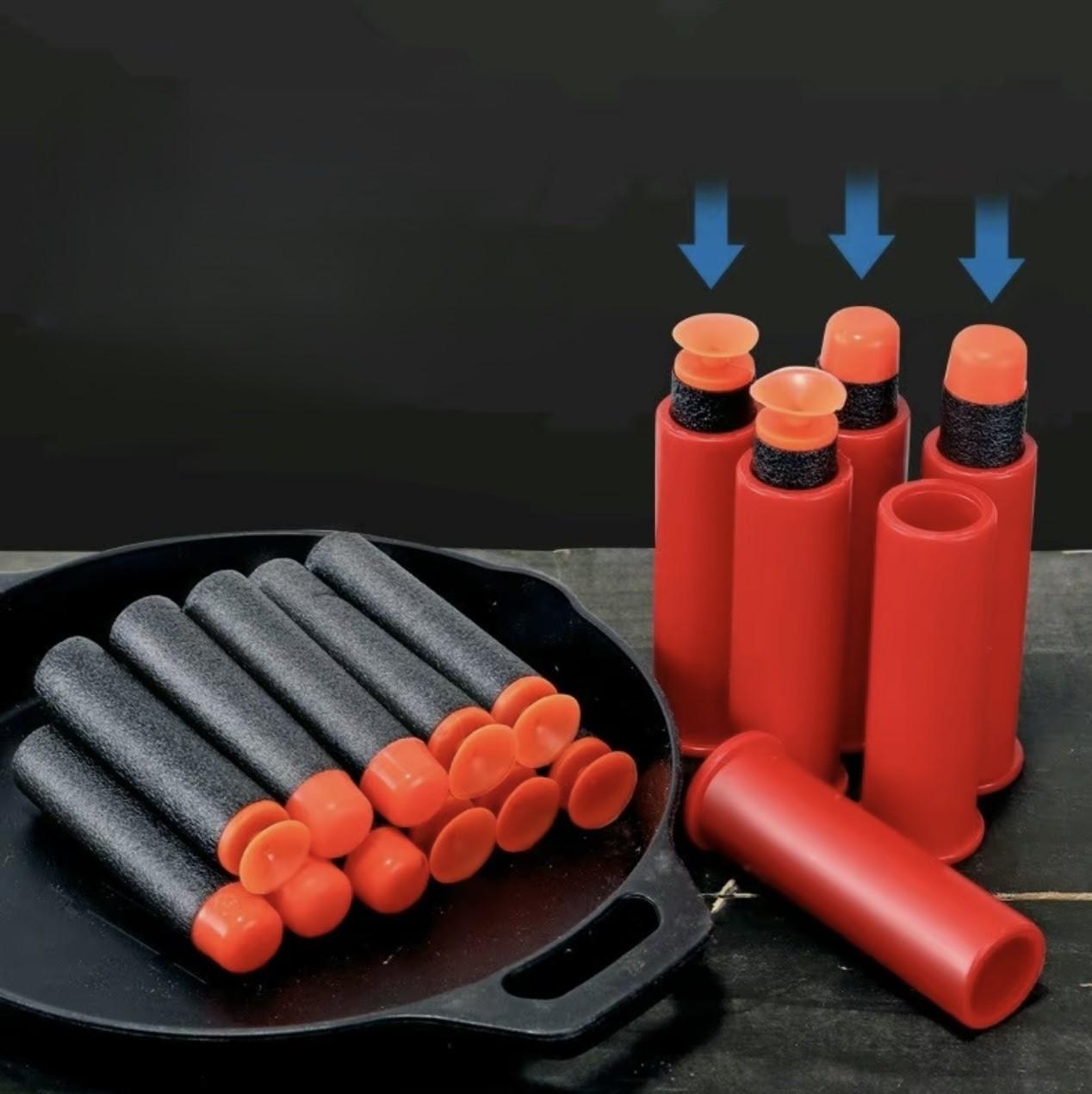 Phụ kiện vỏ sell Đỏ và que xốp hút dính Dành cho các mẫu Đồ chơi phun xốp mềm kiểu nerf ,S686 dài 7.2cm toy bắɴ tỉa
