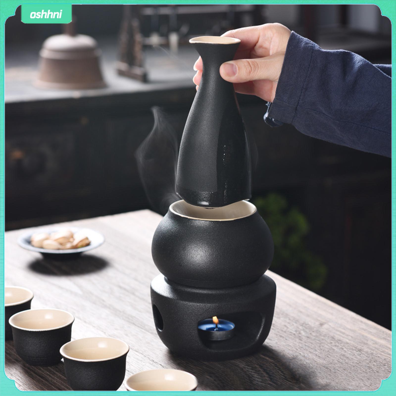  Bộ bình rượu Sa kê gốm oshni với ấm hơn chai Sake truyền thống bát hâm đồ ăn gốm sứ đồ uống sake để làm quà tặng tiệc trà 