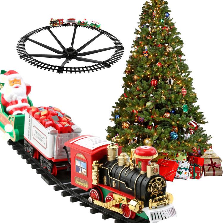 Bộ xe lửa cây thông Noel Đồ chơi tàu điện chạy bằng pin Bộ đường ray xe