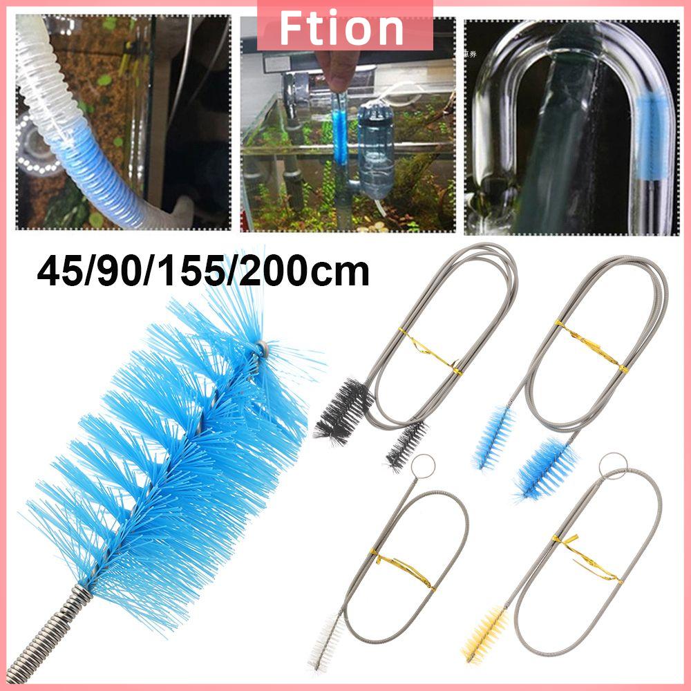 FTION 45/90/155/200cm Đôi Đã Kết Thúc Xoắn ốc Xử Lý Phụ Kiện hồ cá Lọc Rửa Bơm Ống Sạch Hơn Ống Bàn Chải Công Cụ làm sạch Linh hoạt Ống Bàn Chải
