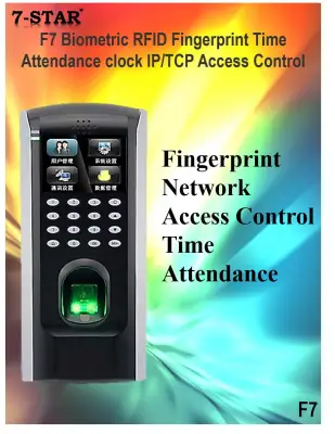 ZKTeco F7PLUS ZKT Biometric Fingerprint Time Clock Attendance System Recorder and Door Access Control with Pin Keypad+Fingerprint+EM RFID Card Access [F7 Original English Version]