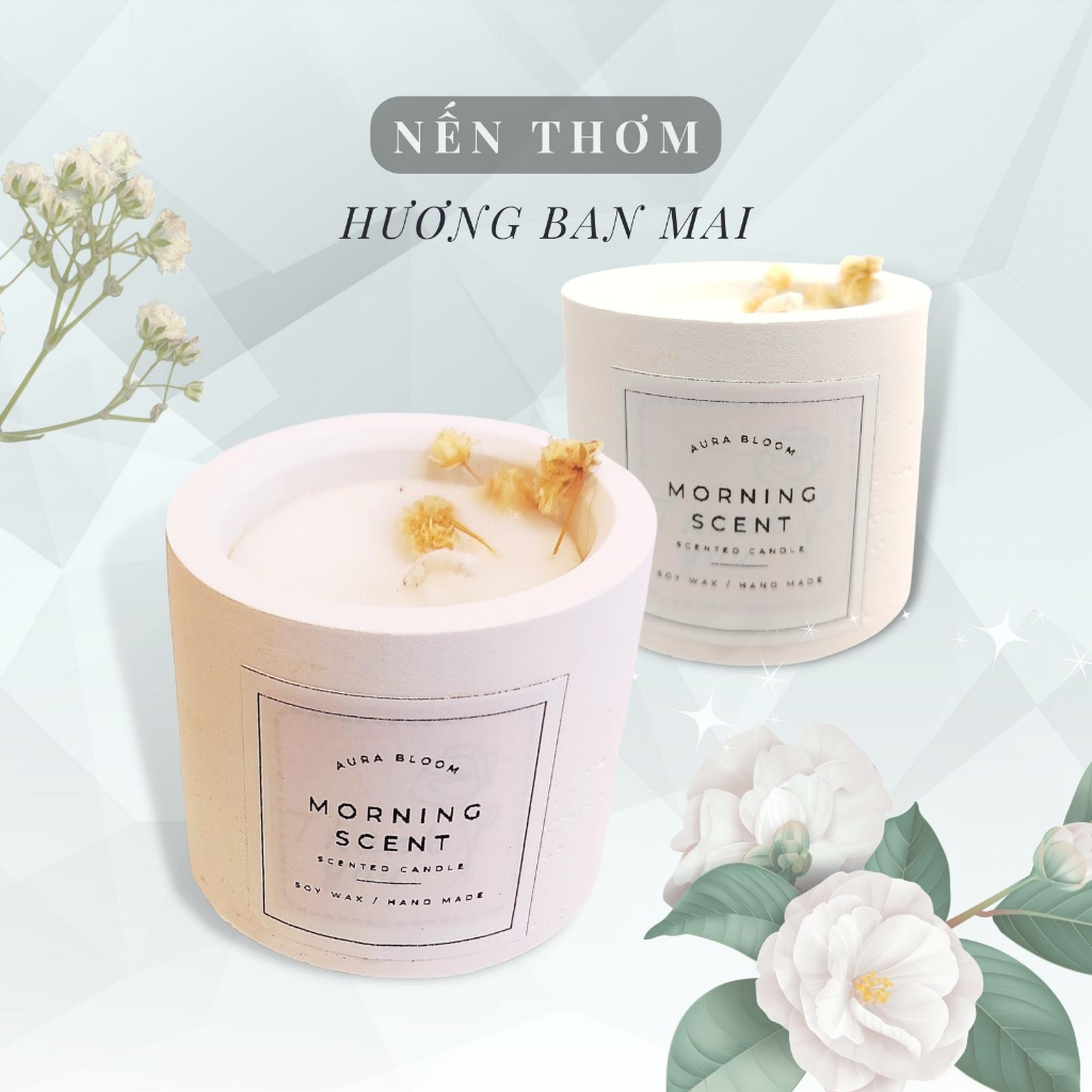 Nến Thơm Phòng Không khoi' Aura Bloom Hương Nước Hoa - Cháy 4-8 giờ | Sang Trọng Thư Giãn và Ngọt Ngào