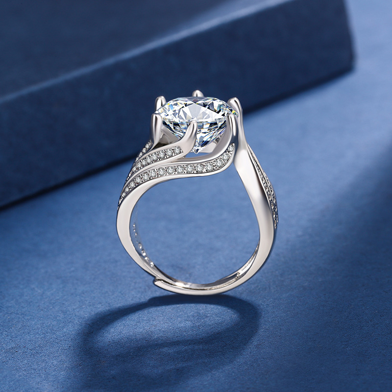 [Free Jewelry Box Fast Delivery] Princess Big Diamond Big Diamond Luxury 5 Karat Rhinestone Ring Mosanite Diamond Ring Rhinestone Ring Ring Engagement Holiday Ring ราคา 325 บาท*ส่งฟรี