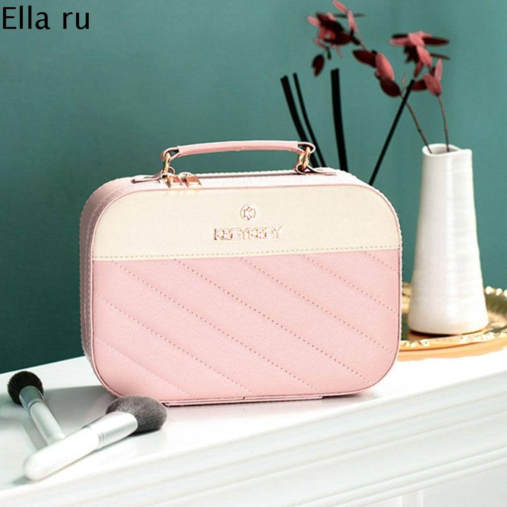 ELLA RU Di động Túi trang điểm mới có gương Đa năng Sức chứa lớn Hộp đựng mỹ phẩm Đơn giản Tay cầm Túi đựng đồ Phụ nữ