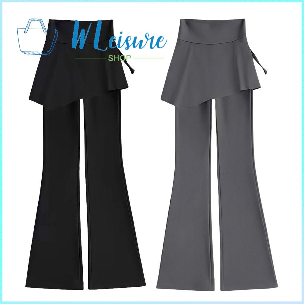 DIDI - HL Thiết kế thon gọn Quần váy xòe Dây rút eo Vải co giãn Quần legging tập yoga Thời trang nữ Đáy chuông Quần ống loe Thực hành Yoga