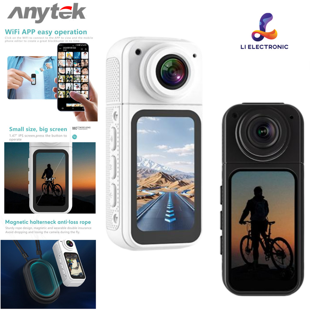 Anytek S70 Magnetic Thumb กล้องถ่ายภาพกีฬา 2.7K (2720 x 1520/15fps)กล้องพกพาสำหรับขี่กลางแจ้ง Action กีฬากล้อง ราคา 990 บาท*ส่งฟรี