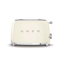 SMEG 2-Slice Toaster Retro Design with Brushed Stainless Steel Finish | High-Quality Bread Toaster for Modern Kitchen | Defrost & Reheat Functions