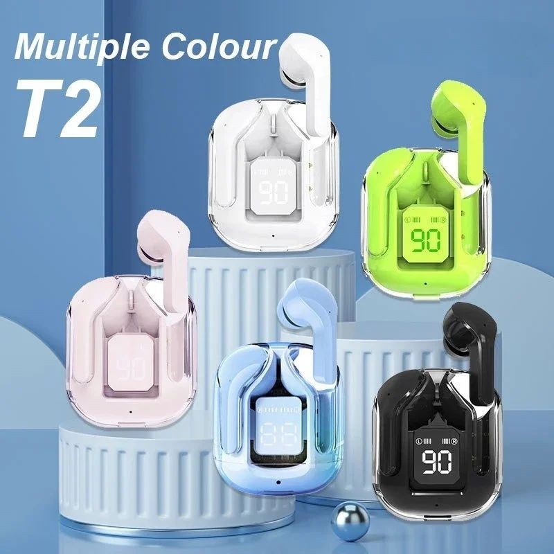 [Fr] Tai nghe không dây T2TWS Tai nghe nguồn LED Tai nghe hiển thị kỹ thuật số Âm thanh nổi Tương thích Bluetooth 5.3