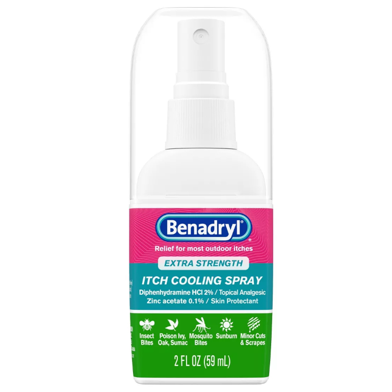 HÀNG CHUẨN XỊN - CHAI XỊT GIẢM NGỨA CÔN TRÙNG CẮN, VIÊM DA Benadryl Extra Strength Anti-Itch Spray 59ml