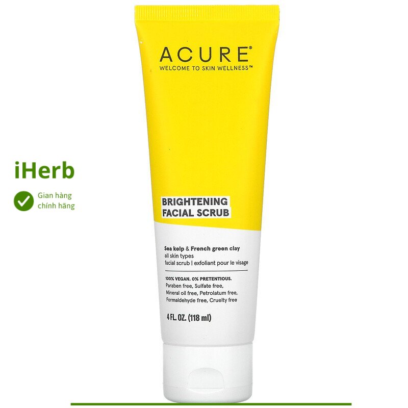 Acure, Brightening Facial Scrub, 4 fl oz - iHerb Việt Nam