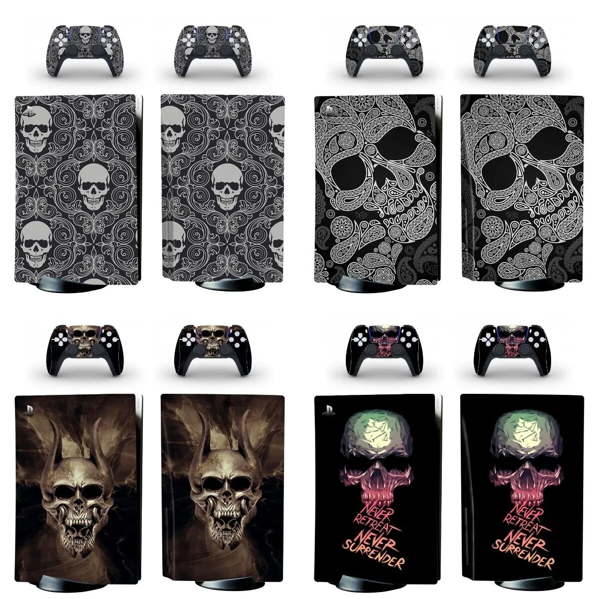 【New-store】 Creative Skull Ps5 Disc Edition Skin Sticker Decal Cover For 5 Console Controller Skin Sticker Vinyl