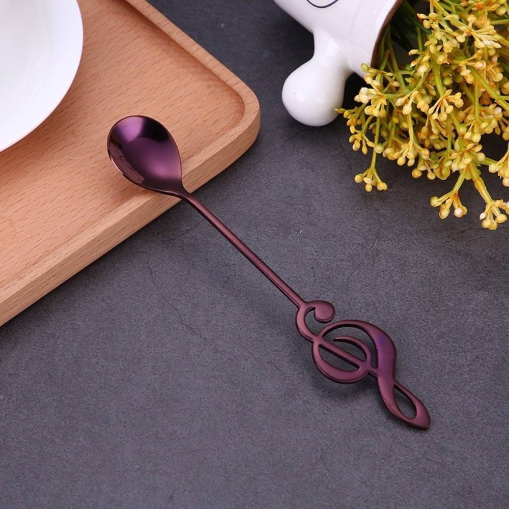 SHIKICK Muỗng kem Muỗng nốt nhạc Đồ dùng nhà bếp Quán nhạc Muỗng cà phê  Phụ kiện trà tráng miệng Muỗng khuấy cà phê Quà tặng - 7