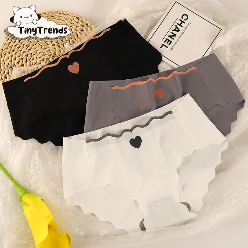 TinyTrends Ice silk seamless thin underwear women's one-piece pure cotton file breathable Korean version sexy cute large size briefs ราคา 23 บาท*ส่งฟรี