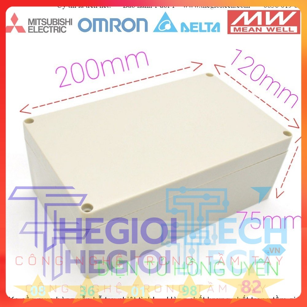 Hộp ABS chống nước nhiều mẫu - 200x120x75mm (TRẮNG)