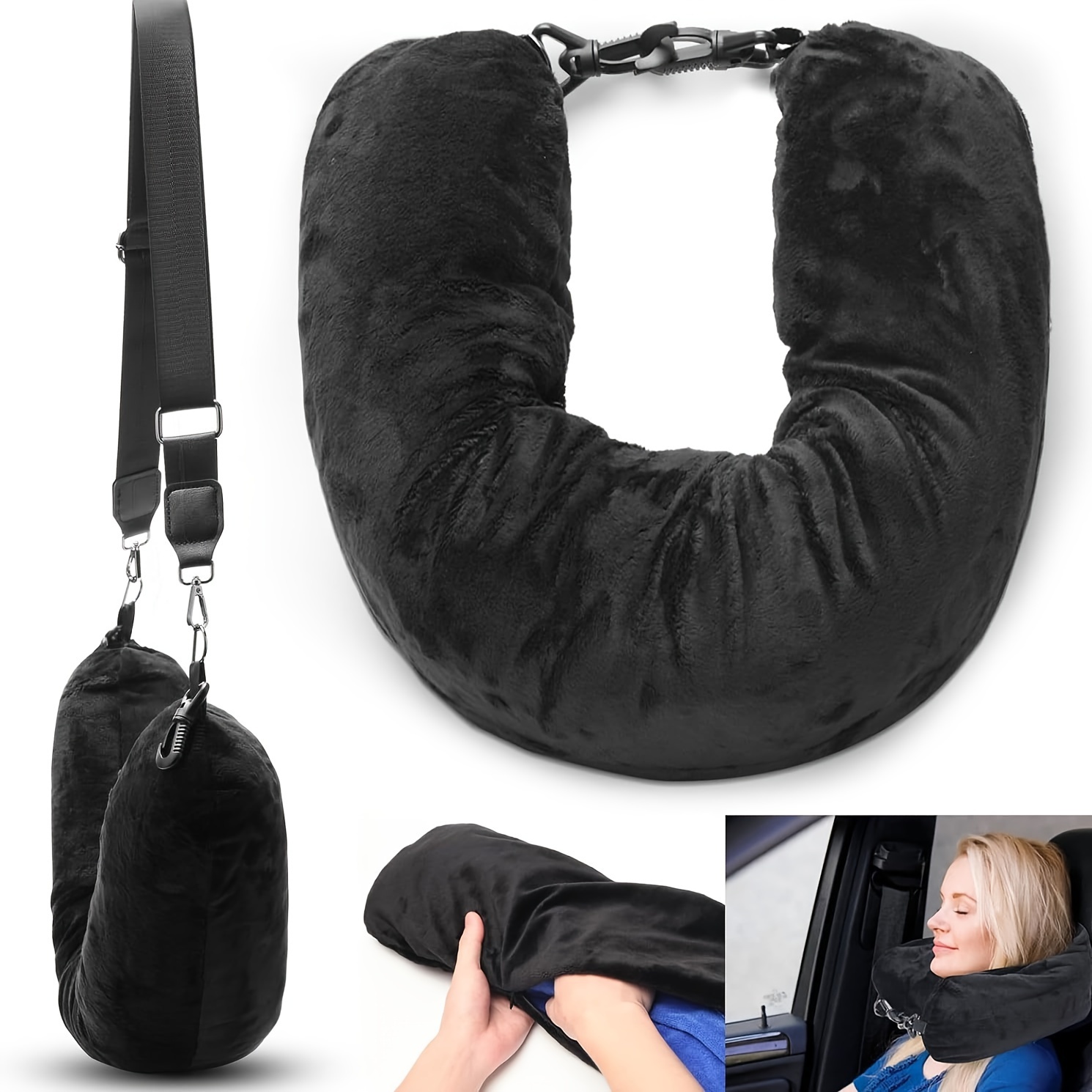 1pc Travel Pillow Can Store Clothes Outdoor Pillow Comfortable Portable Travel Storage Bag Cervical Pillow Airplane Neck Pillow
