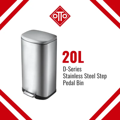 20L EKO DELLA Stainless Steel Pedal Bin with Soft Close /Step Bin/Trash Bin/Trash Can/Dustbin/Rubbish Bin/Waste Bin/Office Bin/Kitchen Bin