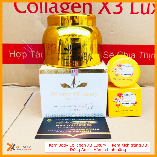 [SIÊU HÓT] Combo Kem Body Collagen X3 Luxury + KEM Kích trắng Đông Anh giá rẻ