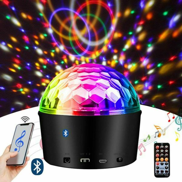 OKDEALS Stage Light Effect Bluetooth Activated Laser Projector Ball Led Disco Light Crystal Magic Ball Stage Lamp Remote Control