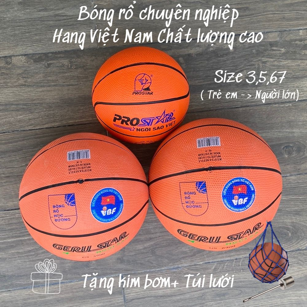Bóng Rổ GeruStar Độ Bền Cao Dễ Tập tuyện, thi đấu, Size 3,5,6,7 Chuyên dụng thi đấu tập luyện cho Trẻ em , Người Lớn