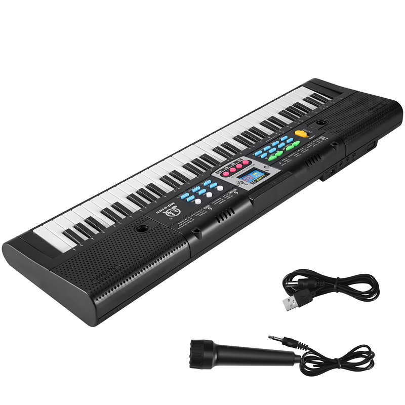 61 Keys Electronic Piano Digital Music Electronic Keyboard Musical Instrument Gift with Microphone for Kids Beginners