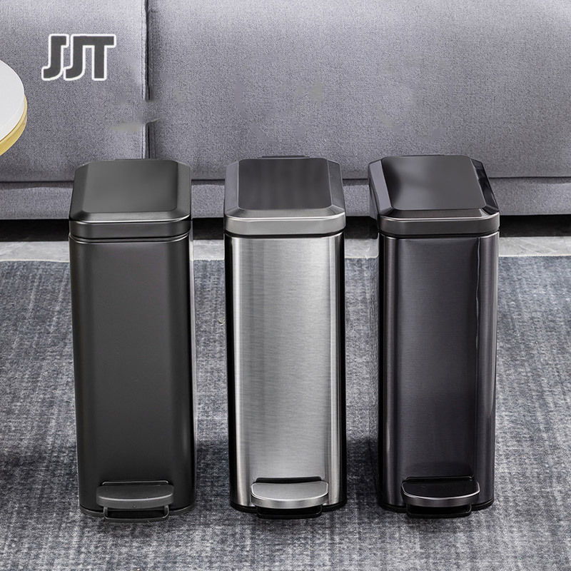 [JJT [Free shipping] double layer trash can Stainless steel trash can Trash can for the kitchen with lid Suitable for small spaces, can separate waste. Size 10L. Square trash can, open and close, 10L, large size, sorting trash, trash can 10L,Garbage can l ราคา 540 บาท*ส่งฟรี