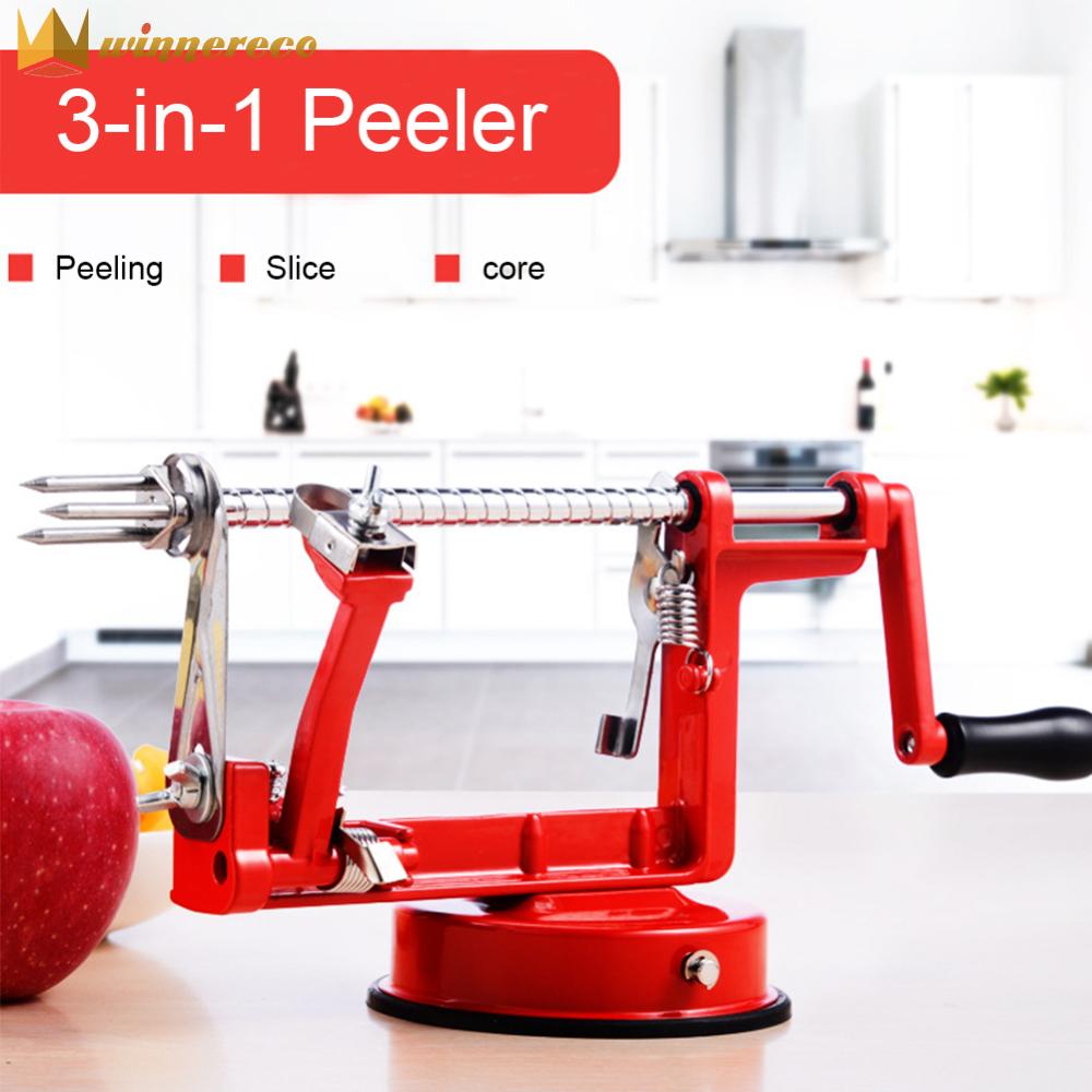 3 in 1 Apple Peeling Machine Rotary Fruit Peeler Slicing Machine Stainless