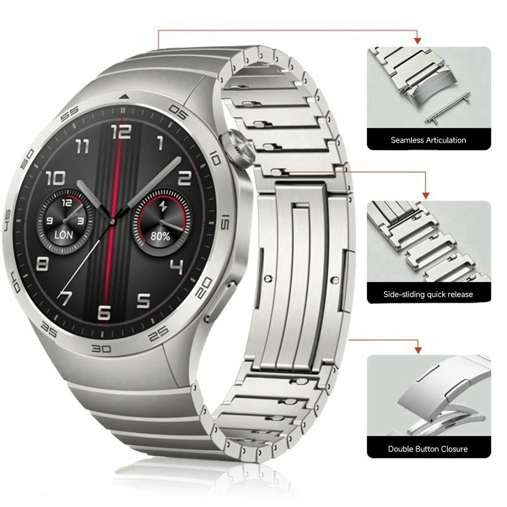 Luxury Stainless Steel Strap For Huawei Watch GT5 46mm Original Quick Fit Metal Man Business Bracele