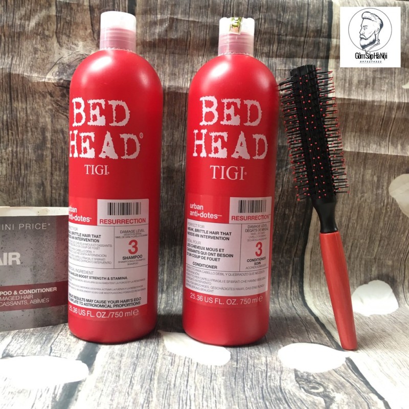 Dầu gội tigi đỏ tigi bed head cặp gội xả 750ml x2 chai phục hồi tóc hư tổn cấp độ 3 bản Mỹ giá rẻ