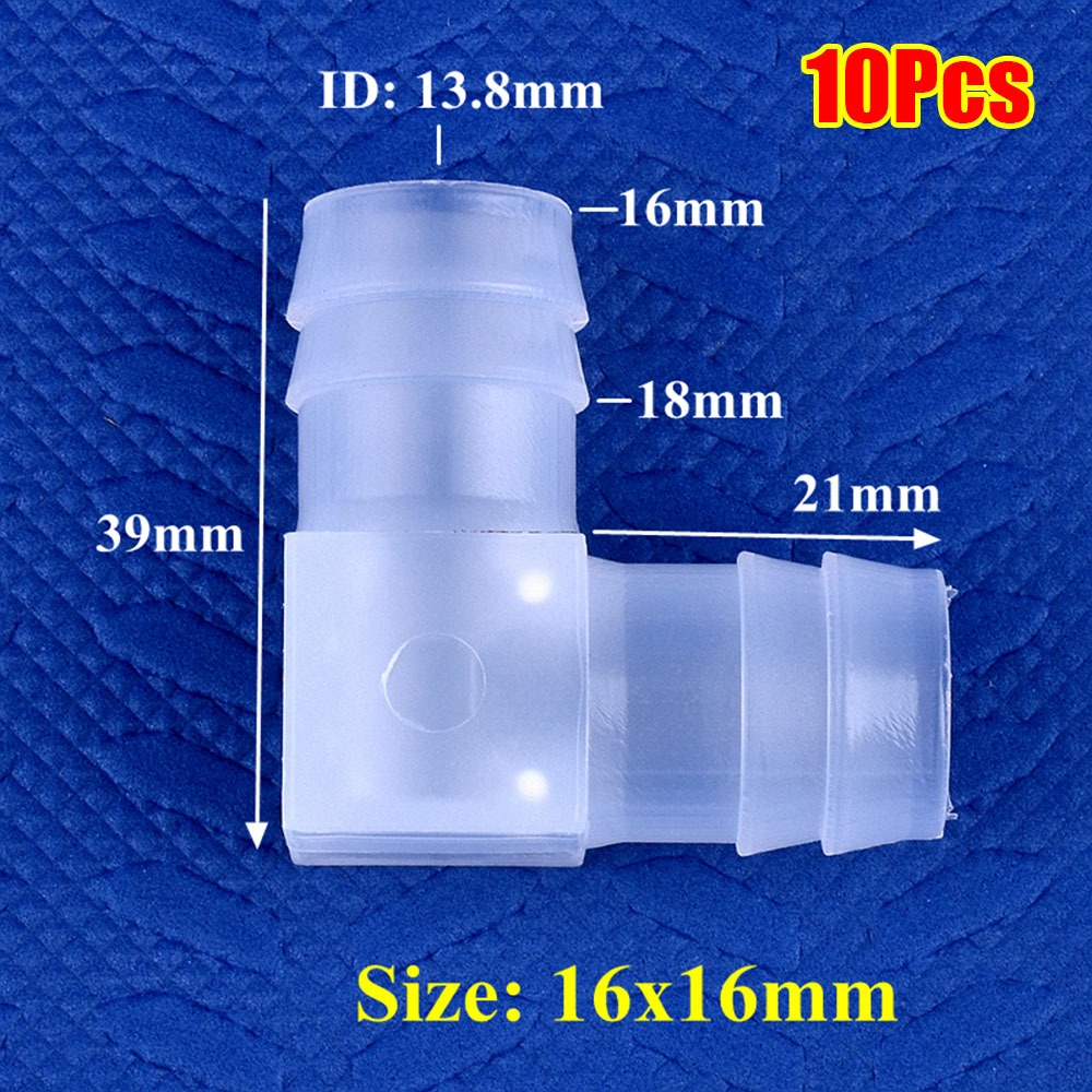 HUISHU 10Pcs Nhựa PP Đầu nối khuỷu tay Trong suốt 90 độ Khớp nối ống chùa  4-20mm Phụ kiện bể cá Máy sục khí bơm không khí - 7