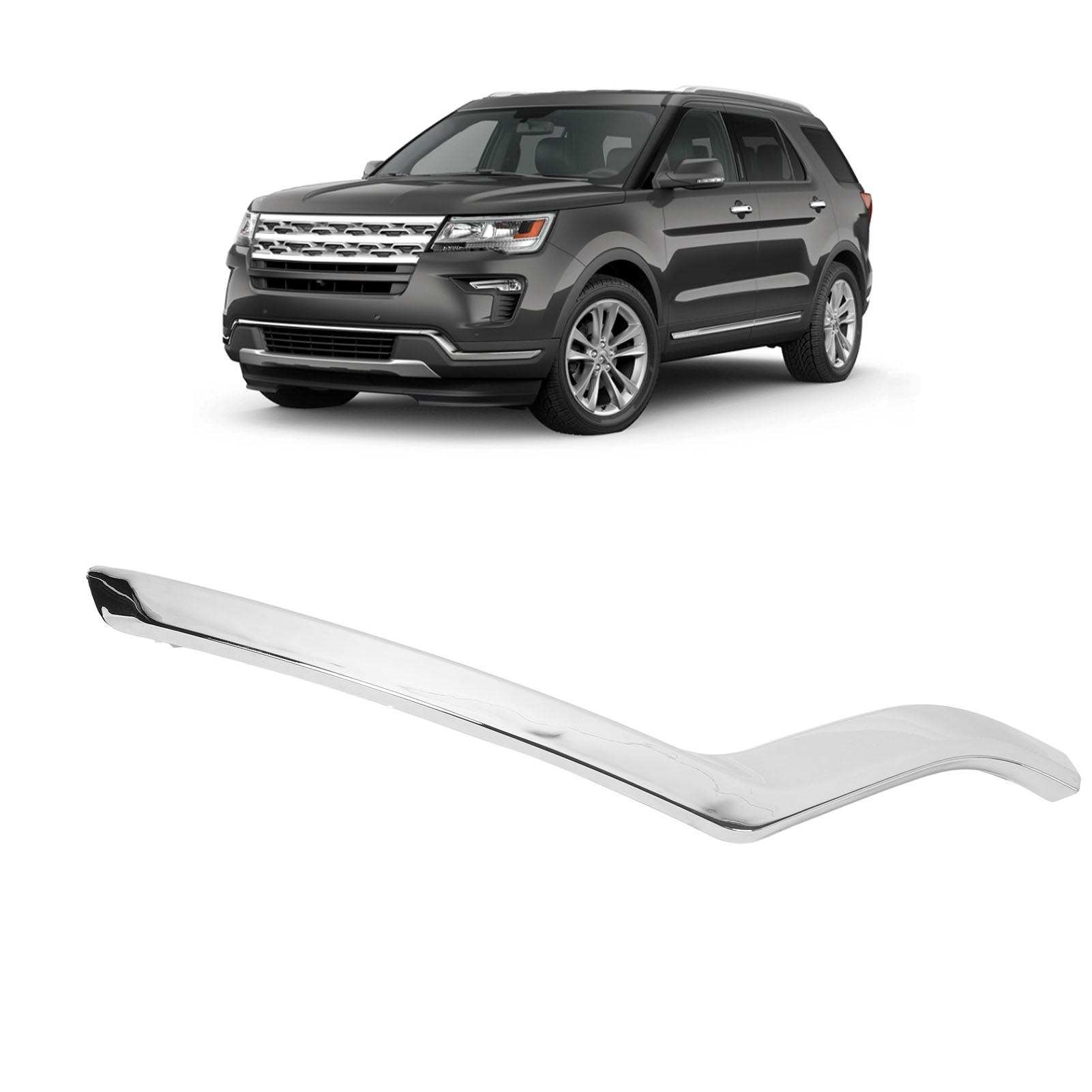 Thanh cản trước TRIM Bumper đúc bước túi đựng bảng bằng chứng thay thế cho Explorer 2018 để 2019 (trái)