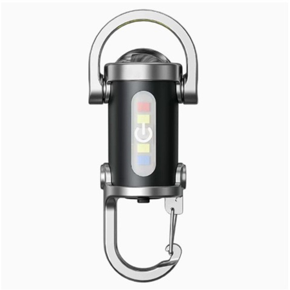 DAOQIWANGLUO USB Rechargeable Keychain Flashlights Ultra Bright Mini Camping Lantern with RedBlue Light Portable LED Torch Outdoor