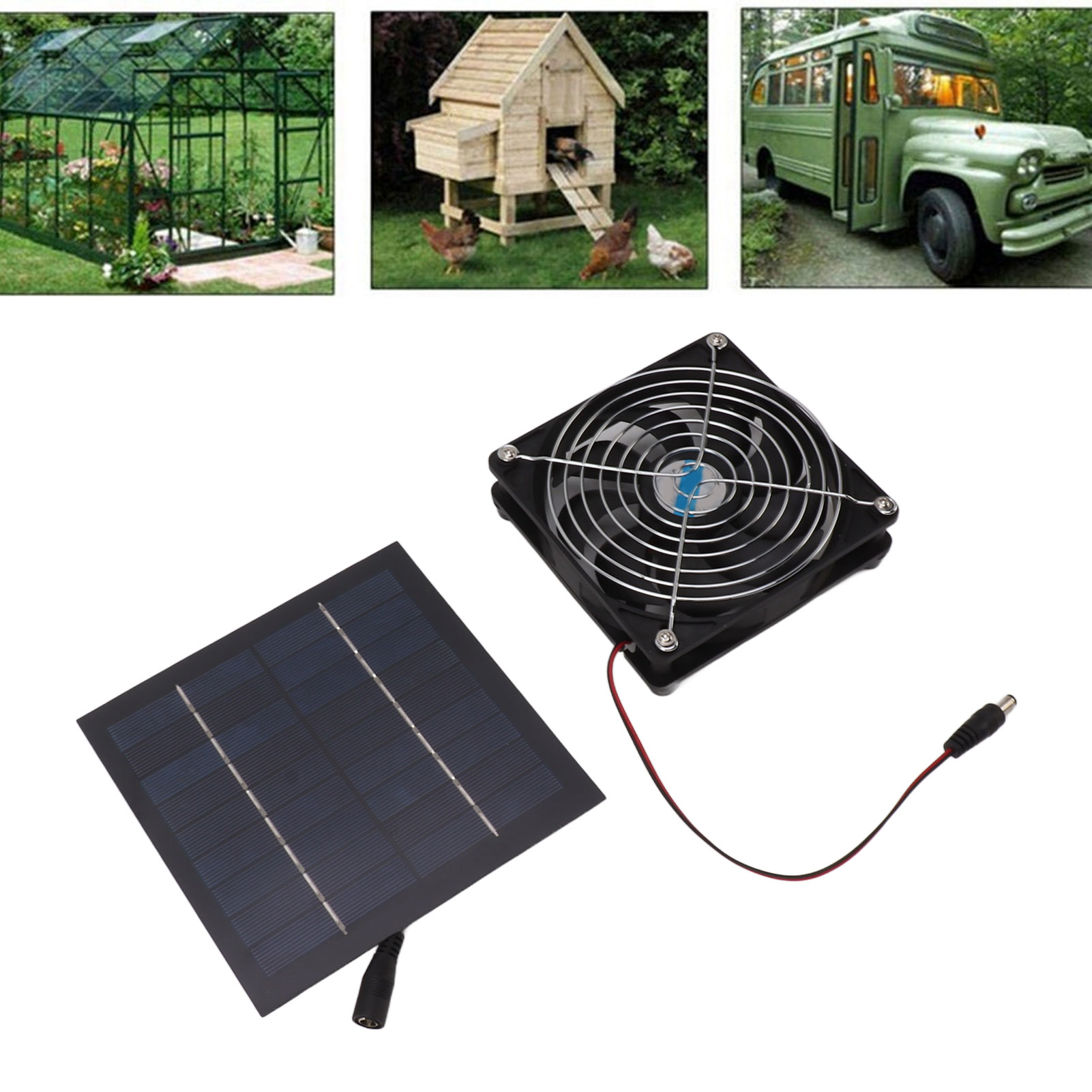 Solar Panel Exhaust Fan 20W Power Supply Silent Operation 12cm Fan Environmentally Friendly Powerful Exhaust Solar Panel Powered Fan Kit for RV ราคา 445 บาท*ส่งฟรี