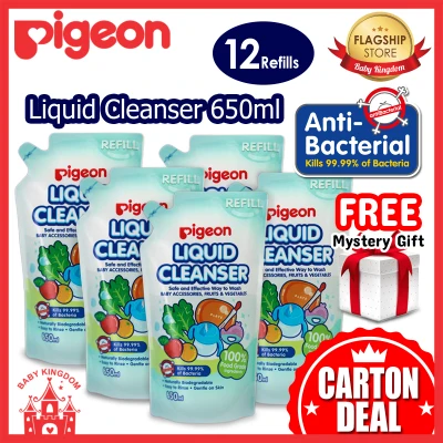 Pigeon Liquid Cleanser Refill (650ml) (12pcs) FREE Mystery Gift (Promo)