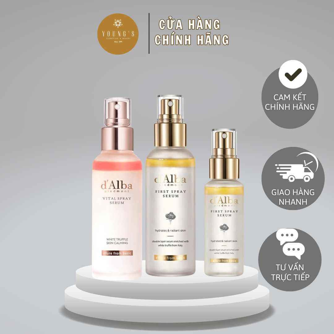 Xịt Khoáng Serum D'Alba Vital Spray Serum Dưỡng Sáng, Đều Màu, Dịu Da, Căng Bóng, Cấp Nước 2 Màu.