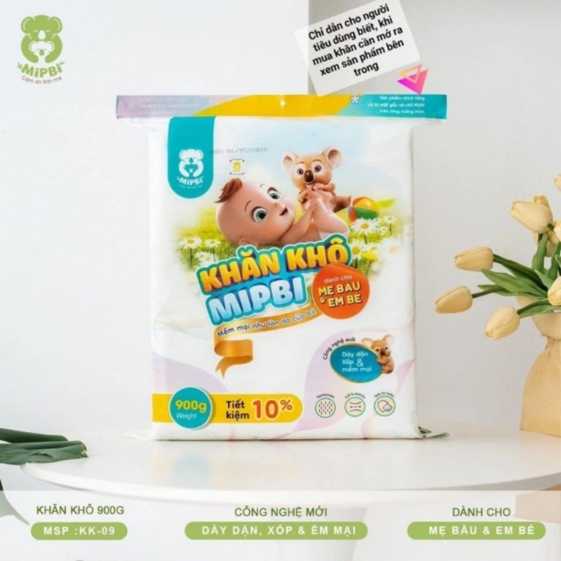 (MẪU MỚI) Khăn Vải Khô Đa Năng Cao Cấp MIPBI 600gr - 900gr Cho Mẹ Và Bé - An Toàn - Mềm Mại - Sử Dụng Đa Năng