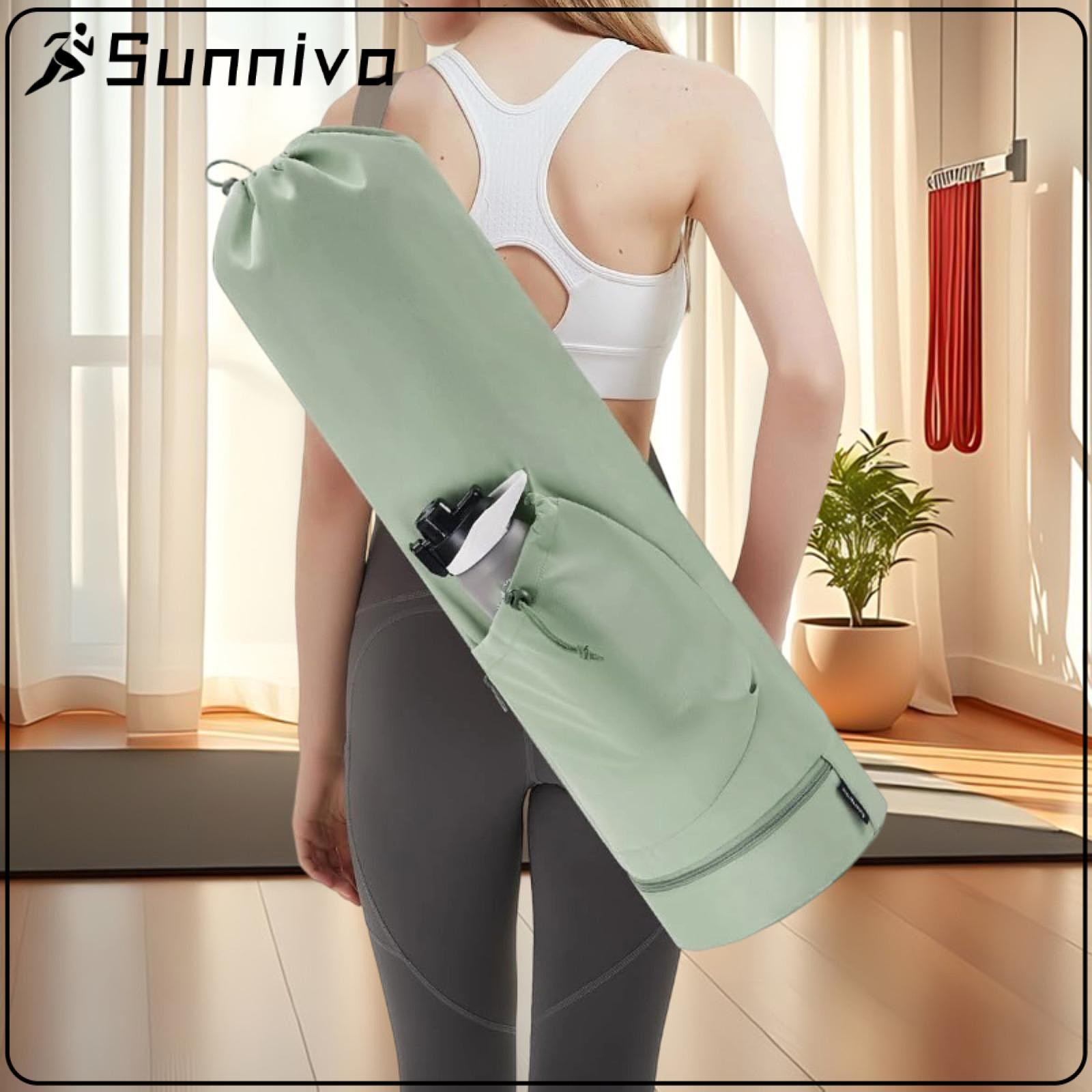 Gazechimp Yoga Mat Bag with Water Bottle Pocket Multifunctional Bottom Wet Pocket Holder Fitness Mat Carrier for Gym Exercise Workout