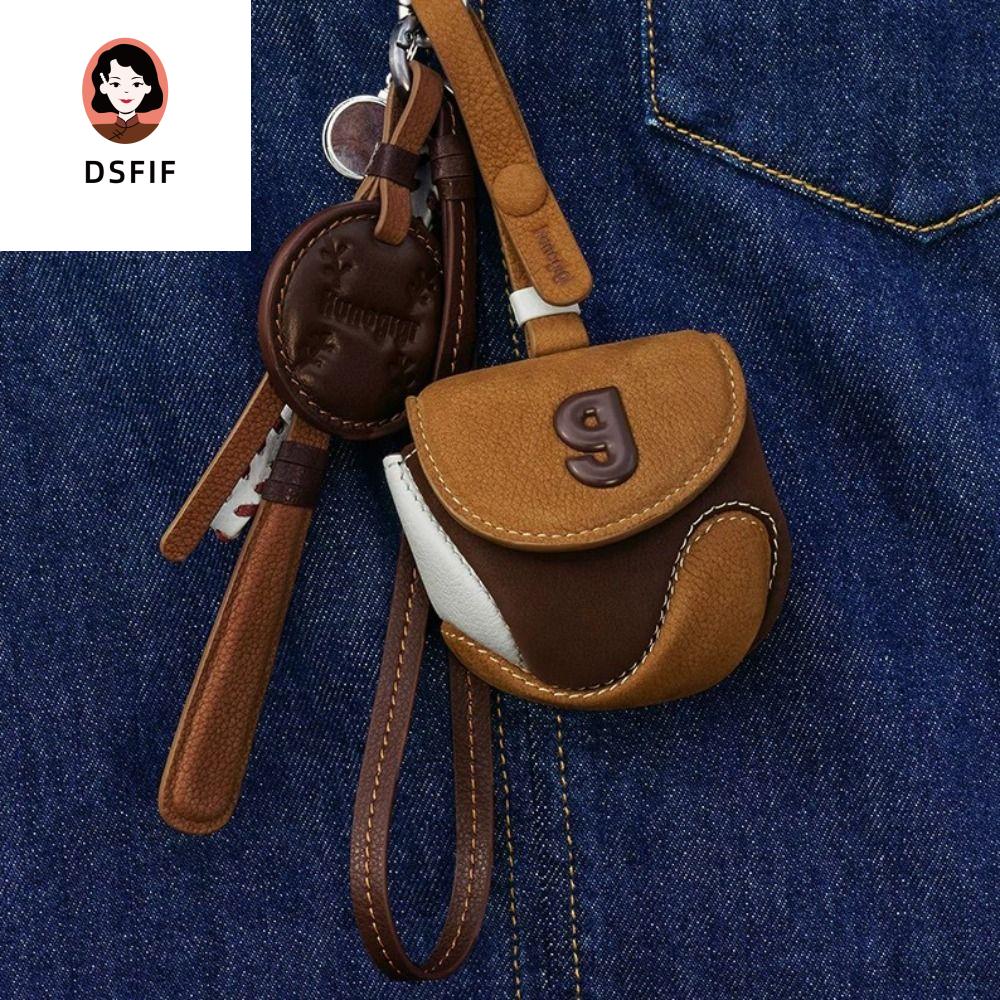 DSFIF Chắp vá Túi đựng tai nghe bóng chày Tinh tế Chữ G Móc khóa Thời trang Đồ trang trí dây chuyền túi mini Nam