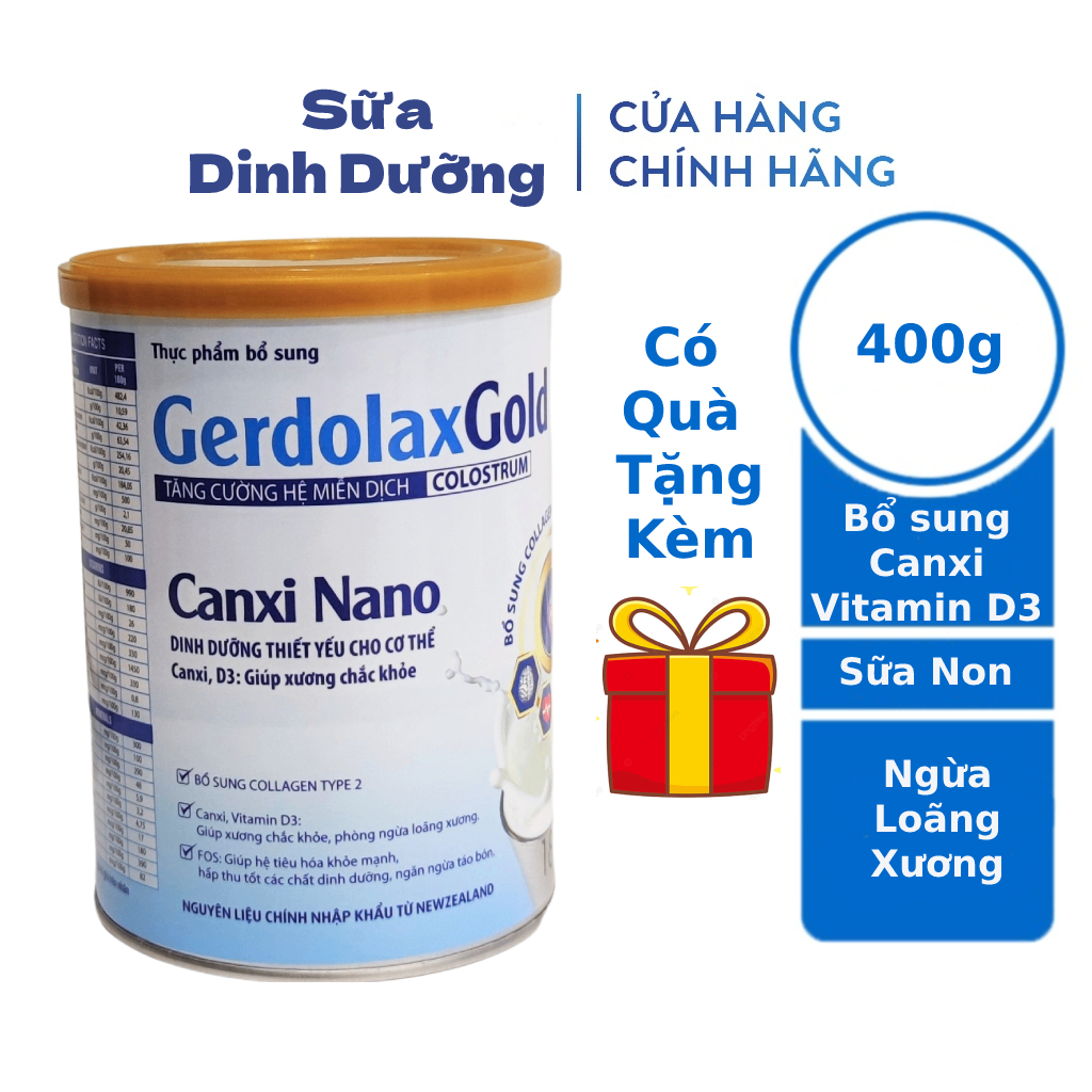 Sữa canxi Gerdolax Gold 400g, Sữa canxi cho người lớn, Sữa canxi cho người già, ngăn ngừa loãng xương