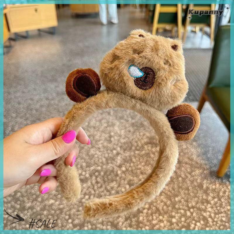 【Kupanny】 Cute Cartoon Capybara Headband For Women Girls Fashion Kawaii Wash Face Hairbands Exquisite Funny Hair Accessories Gifts