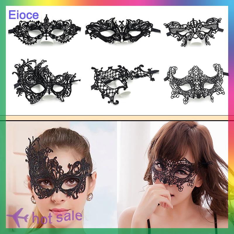 Eioce Đen Sexy Phụ Nữ Hollow Ren Masquerade Mặt Nạ Công Chúa Đảng Cosplay Prom Đạo Cụ Trang Phục Hộp Đêm Nữ Hoàng Nửa Mặt Mặt Nạ Mắt