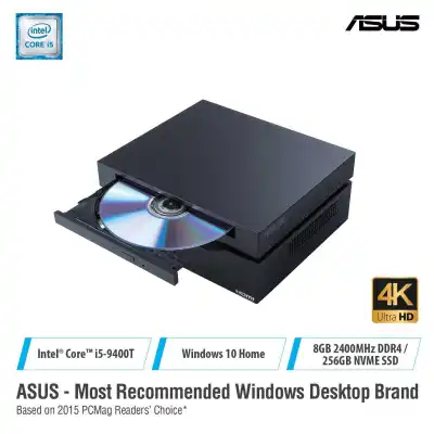 ASUS VivoMini VC66-CB5430ZN Intel® Core i5-9400T, 8GB 2400MHz DDR4, NVME 256GB SSD, Intel® UHD Graphics, Windows 10 Home, DDR4 RAM, 4K UHD support, and triple storage up to one M.2 SSD and two 2.5-inch SSD/HDD, 802.11ac Wi-Fi.