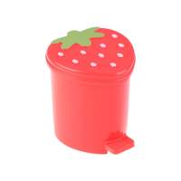 GAOSU Portable Pink 1Pcs Washable Decorative With Lid Garbage Container Home Supplies Strawberry Wastebasket Trash Basket Trash Can Dustbin